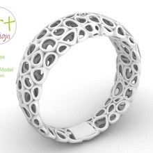 yüzük Voronoi 20 boyut takı voronoy gümüş 3d print model - Mito3D
