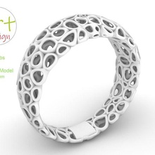 ring voronoy jewelry silver voronoi 3d print model - Mito3D