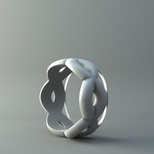 ring wave jewelry 3d print model - Mito3D