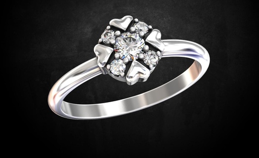 ring wedding hearts diamonds 229 3dprinted design fashion gold golden jewel jewellery jewelry print printabl printable printing prototyping rings silver 3d print model - Mito3D