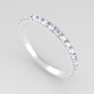 anillo blanco oro diamantes 3d print model - Mito3D