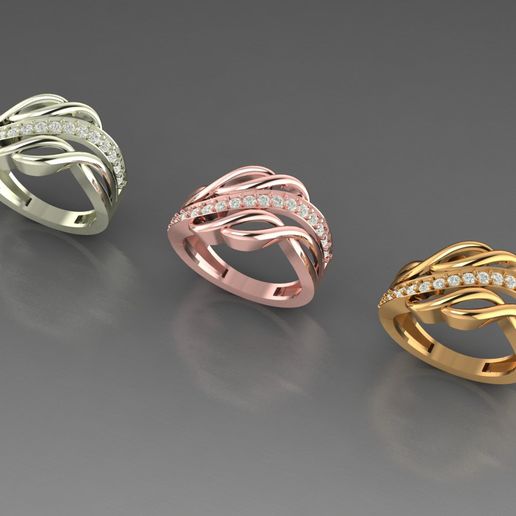 Ringe Schmuck Diamant Engagement Design Luxus Gold 3D print model - Mito3D