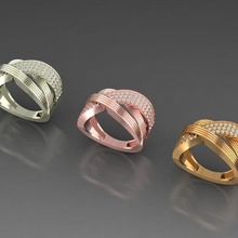 rings jewelry diamond engagement design luxury gold 3d print model - Mito3D