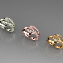 rings jewelry diamond engagement design luxury gold 3d print model - Mito3D