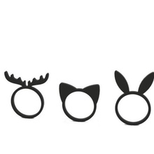 rings jewelry deer cat bunny animal ring 3d print model - Mito3D
