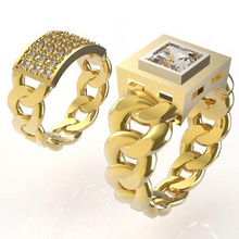 los anillos de la cadena gemas joyería joya belleza moda mujer hombre noble sólido brillante gem el platino sterling plata imprimible diamante anillo oro 3d print model - Mito3D