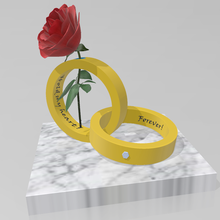anneaux l'amour mariage déco décoration cœur demande Rose vase 3d print model - Mito3D