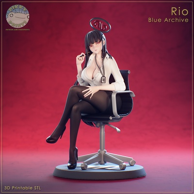 rio - blue archive anime manga figurine garage kit gacha ol office lady 3d print model - Mito3D