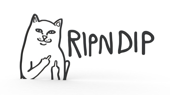 ripndip logo ripndip boutique marque boutique boutique emblème logo style symbole luxe mode accessoires élégant 3dprinted 3d print model - Mito3D