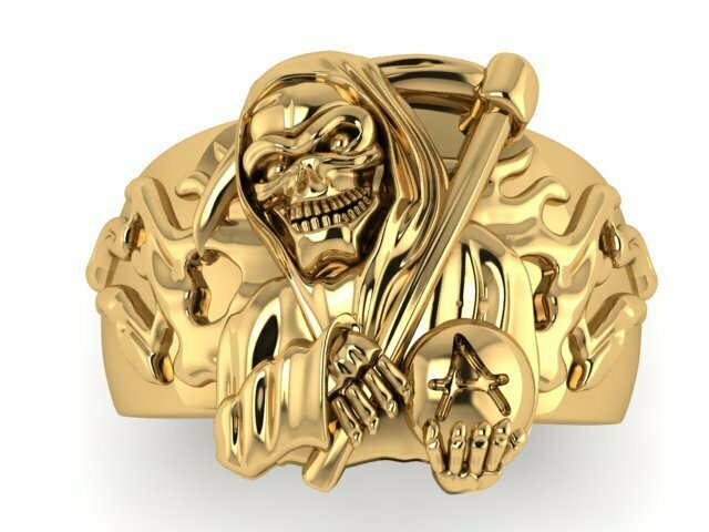 ripper skull ring men 3d printable model 3D print model - Mito3D