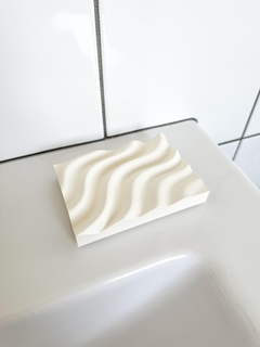 ripple soap tray bathroom ocean easy dish support design simple minimal 3d print model - Mito3D