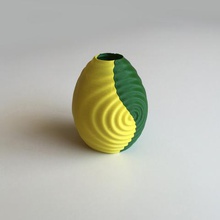 ondulación jarrón de doble extrusión 2 colores casa 3d print model - Mito3D