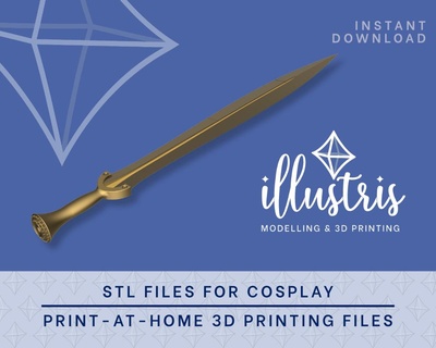 courant épée spectacle ver stl dossiers Percy Jackson olympiens 3d print model - Mito3D