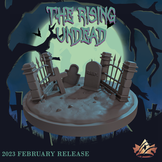 rising undead base 04 dnd creature wargaming tabletop 40000 wargame fantasy skeleton halloween 3d print model - Mito3D