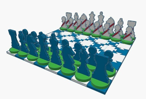 river - boca chess Game mouth board game 3d print model - Mito3D