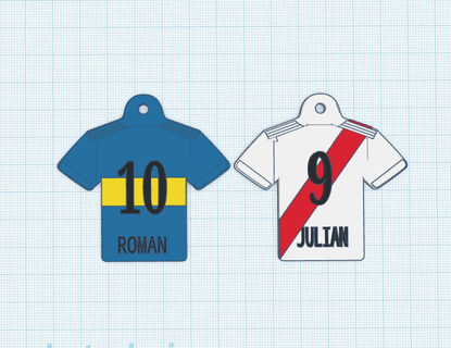 rivière boca maillots clé Chaînes bouche julien romain Argentine shirt 3d print model - Mito3D