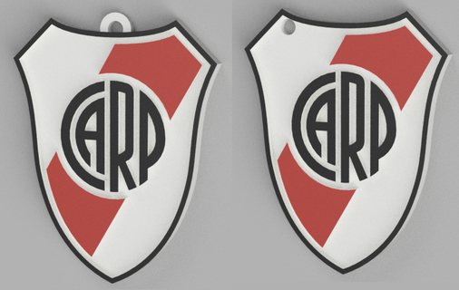 river plate coat arms key ring carp keychain 3d print model - Mito3D