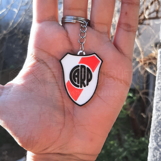 river plate keychain keychain keyring river soccer river plate thunder riquelme shield keychain keychain  3d print model - Mito3D