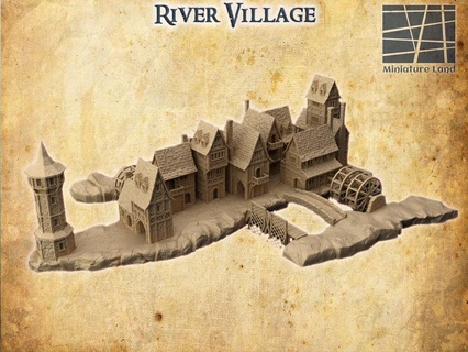 river village 28 mm tabletop terrain rpg dnd house medieval supportfree old stone town structure playable interior modular 28mm 25mm 15mm wargame 3d print model - Mito3D