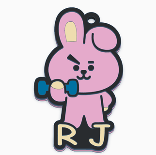 rj key ring alpaca bt21 Jewelry kind educated keychain k-pop bts personality details design 3d printing stl collectible gift fun love 3d print model - Mito3D
