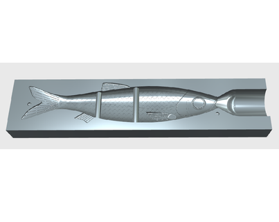 gardon bavarder outils caoutchouc poisson moule appât 3d print model - Mito3D