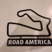 road america track map nameplate wall art 3d print model - Mito3D