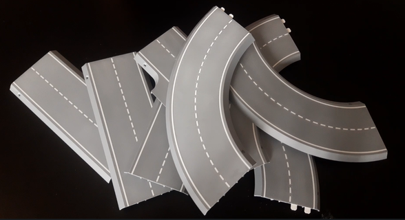 yol Zincir sistemi çift Şerit Izlemek gadget faller araba magnorail h0 ölçek Bambu laboratuar 3d print model - Mito3D