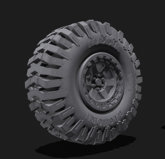 road rim tire rim road 4x4 wheel all-terrain model modeling 1 24  3d print model - Mito3D