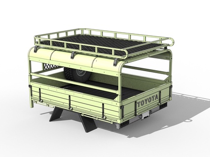 road truck bed canopy 1 10 scale pickup tray rear 3d print model - Mito3D