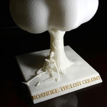 roanoke lost colony croatoan arbre art l'amérique les colonies de la découverte l'histoire squelette 3d print model - Mito3D