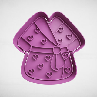 robe hearts cookie cutter cutters stl molds heart bathrobe 3d print model - Mito3D