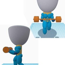 Robert Gym biceps boucle pot fleur exercice formation bar disques 3d print model - Mito3D