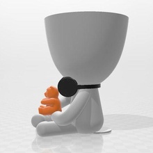 robert headphones-teddy plant pot art plantpot teddy yogi 3d print model - Mito3D