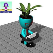 robert planta maceta ejecutivo oficina 3d print model - Mito3D