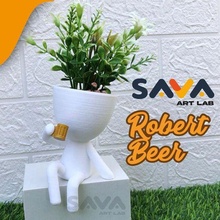 robert plant beer art pot drink seated 3d print model - Mito3D