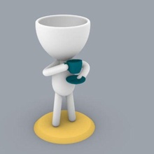 robert planta maceta cafetería adornos 3d print model - Mito3D