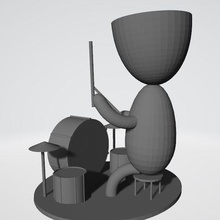 Robert bitki davulcu tencere Matera müzisyen Sanat 3d print model - Mito3D