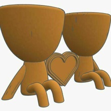 Robert bitki kalp erkek arkadaş kız arkadaşı Corazon aşık vazo Aşk 3d print model - Mito3D