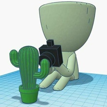Robert Pflanze Fotograf Vase Foto Fotos Kamera Kaktus Camara fotografisch 3d print model - Mito3D