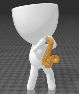 robert plant pot saxophone instrument jazz 3d print model - Mito3D