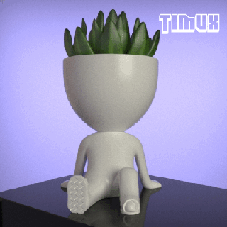 robert planta maceta relajante plantador suculento cactus relajarse florero decoración yanqui descansando jardín 3d print model - Mito3D