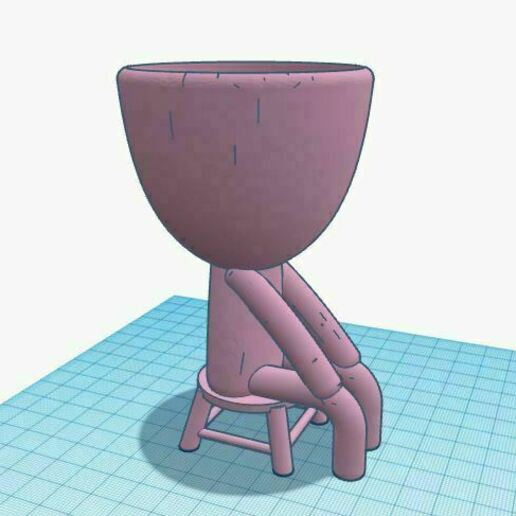 robert plant sat vase sit down 3D print model - Mito3D