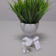 Roberto pianta vaso fioriera cane 3d print model - Mito3D