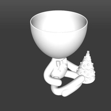 robert planter christmas flowerpot plants deco plant pot 3d print model - Mito3D