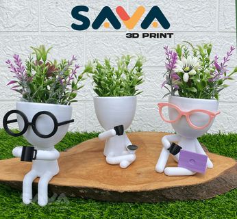 robert pot coffe bundle plant coffee planter relax drink glasses pc 3d print model - Mito3D