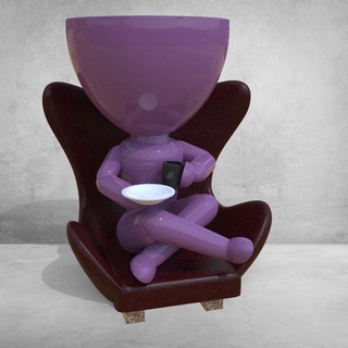 Roberto pentola seduta uomo Bambola decorazione arte pianta donna femmina 3d print model - Mito3D