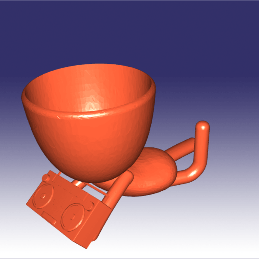 robert radio recorder flowerpot 3D print model - Mito3D