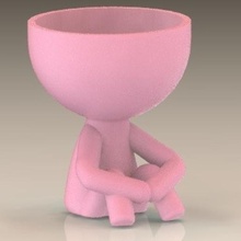robert vase sitting house decoration succulent cactus sit think thinking 3d print model - Mito3D