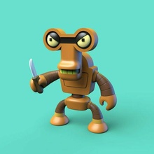 roberto futurama cartone animato pazzo folle coltello opaco groening robot simpson pugnalato 3d print model - Mito3D