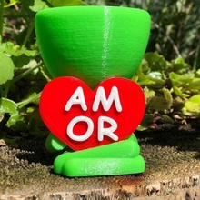 Robertplant planta maceta love robertplant amor robert verde corazón rojo 3d print model - Mito3D